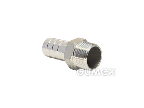 Hadicový násadec se šestihranem, 10mm, vnější závit G 3/8", 20bar, -25°C/+180°C, nerezová ocel